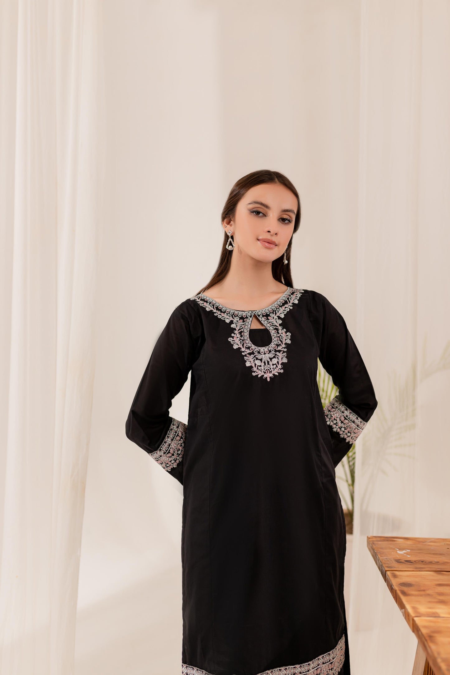 2PC Embroidered Dress- EB07