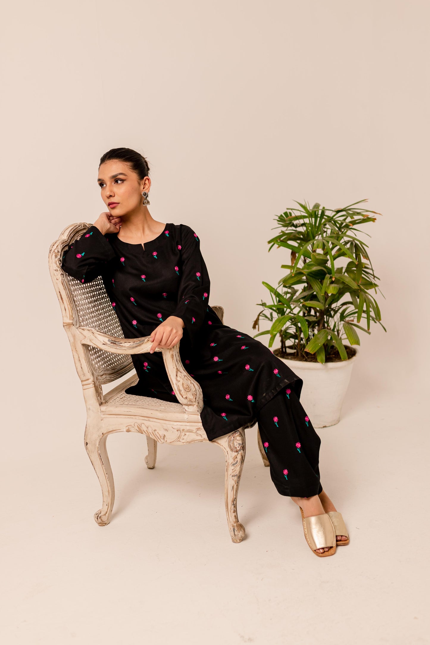 2PC Embroidered Dress- EM-BP14